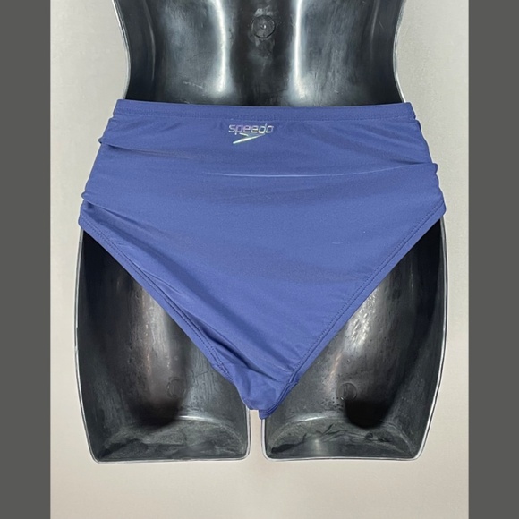 NEW Speedo Bikini Bottoms Womens Large blue gray solid swim beach - Picture 9 of 11